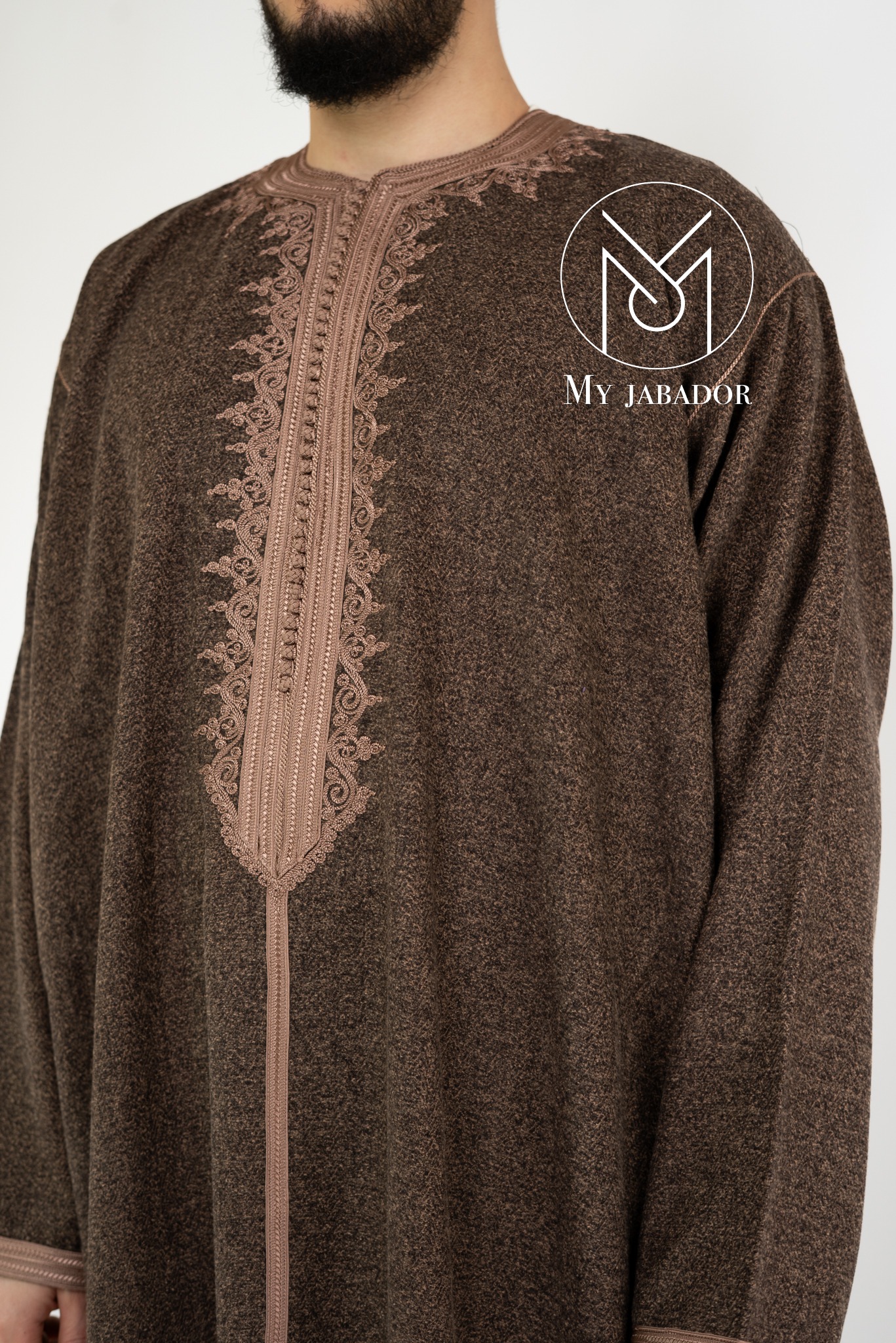 caftan marron&rose foncé